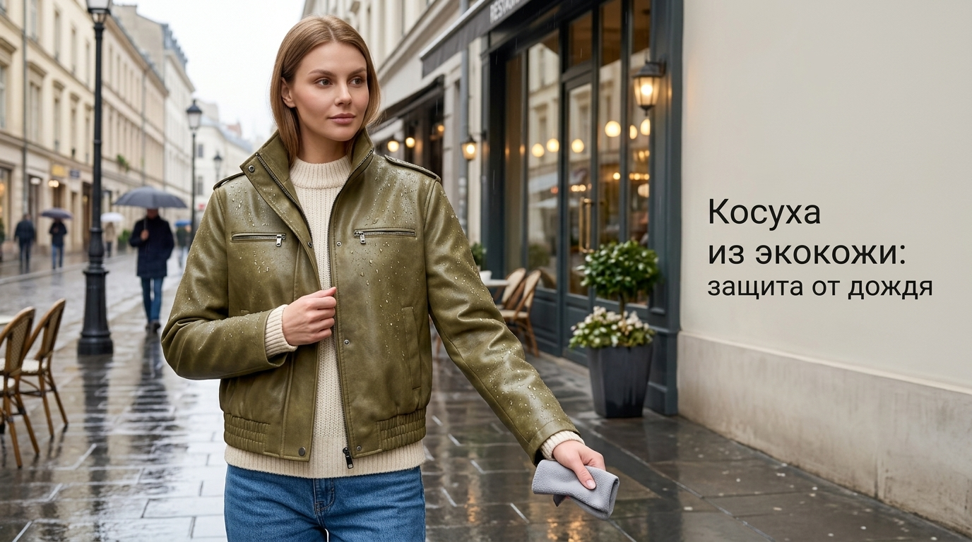 Косуха из экокожи, защита от весеннего дождя